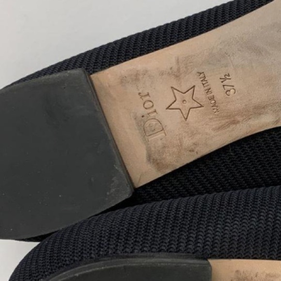 CHRISTIAN Dior technical fabric black pointed toe flats - Picture 5 of 17